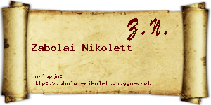 Zabolai Nikolett névjegykártya